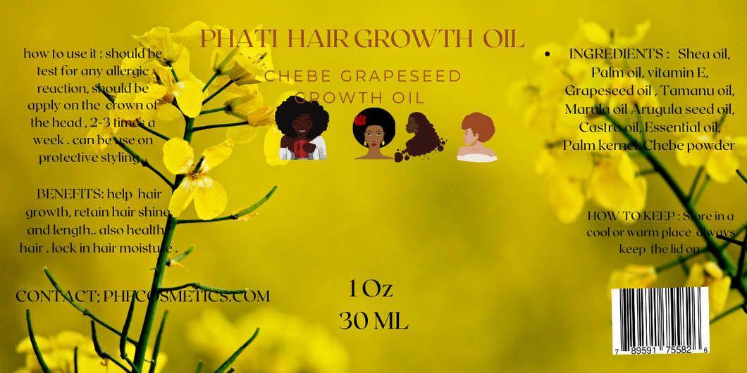 PHATI  HAIR GROWTH  OIL Chebe Grapeseed GROWTH OIL